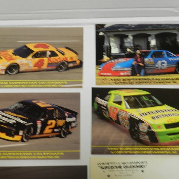 Vintage 1992 "Superstar Calendars" set NASCAR Postcard Competitive Motorsports A - Picture 4 of 8